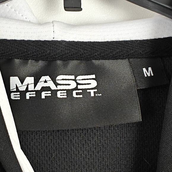 Mass Effect Bioware N7 Custom Women's Hoodie Jacket Sz Medium Full Zip Black Red - Picture 11 of 14